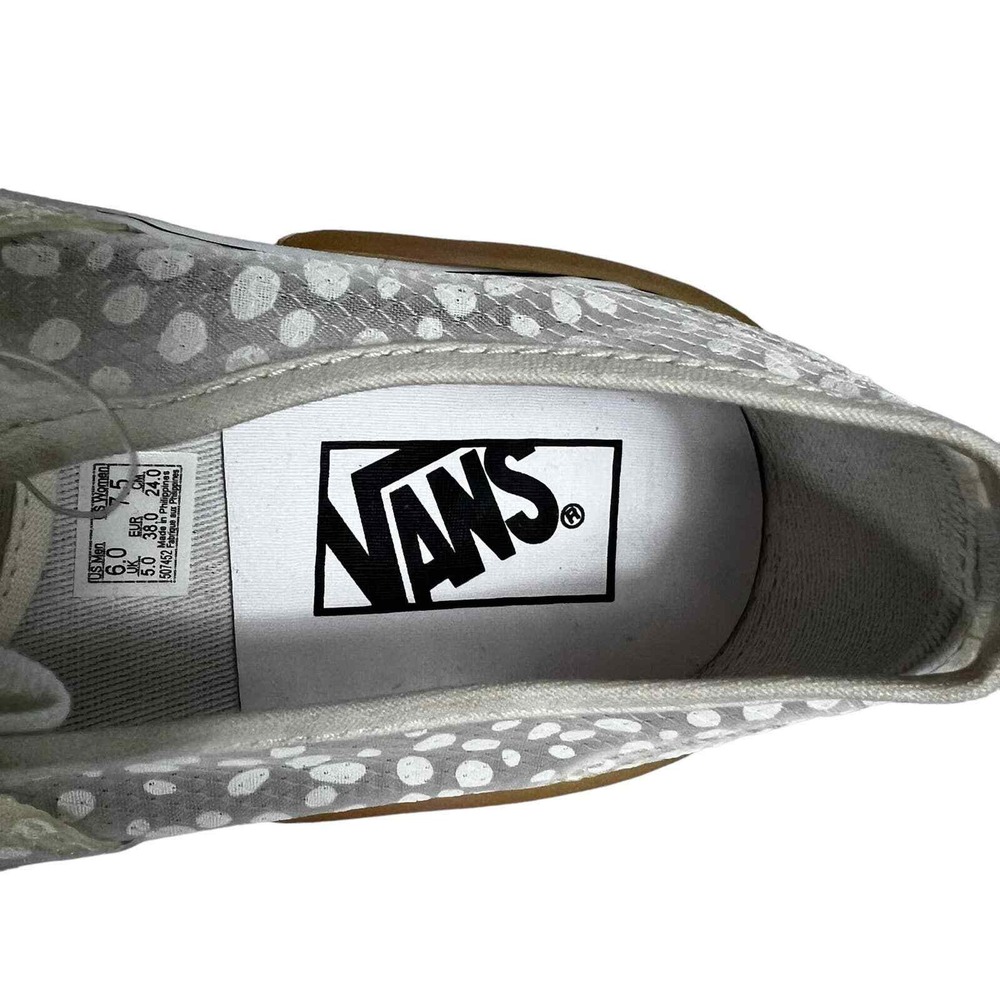 Vans Authentic Modular Mesh Polka Dot Gum Sole Sneakers White NWT Womens 7.5 - Picture 11 of 16